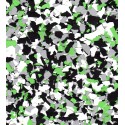 Green - white - black -  light grey mixed colorflakes