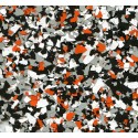 Light grey - White - Black - Orange mixed colorflakes